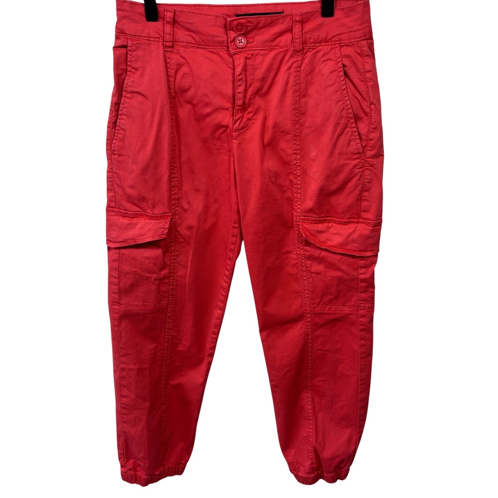 Sanctuary Standard Surplus Red Utility Cargo Cropped Jogger Capri Pants Women 27
